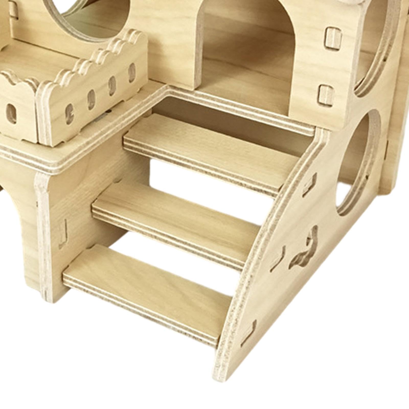 Amazon | DeeRace ハムスターハウス 木製 2階建て ペット隠れ家